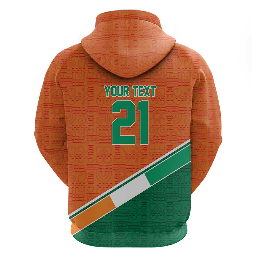 World Football 2026 Ivory Coast Custom Hoodie African Adinkra Pattern - African Pride
