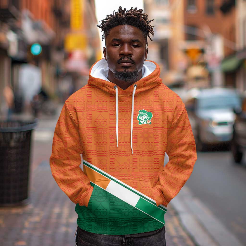 World Football 2026 Ivory Coast Custom Hoodie African Adinkra Pattern - African Pride