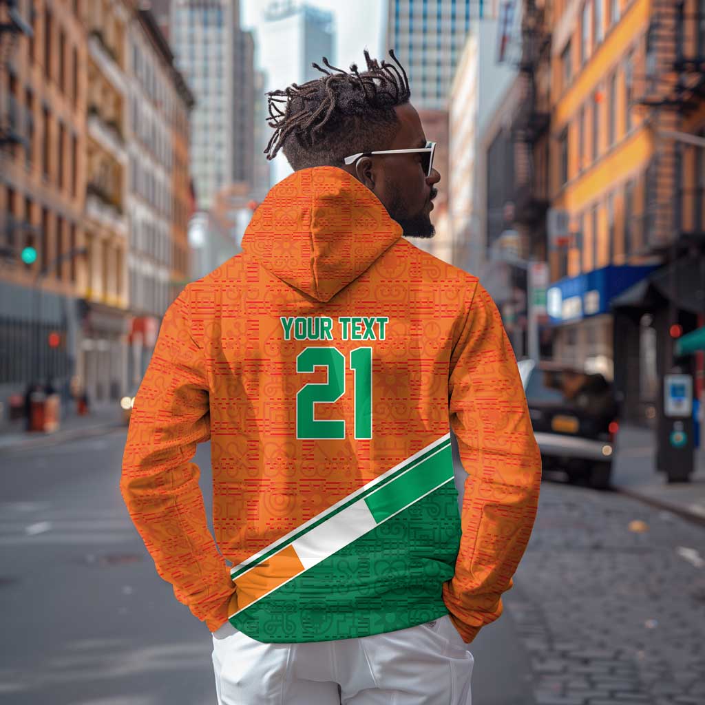World Football 2026 Ivory Coast Custom Hoodie African Adinkra Pattern - African Pride