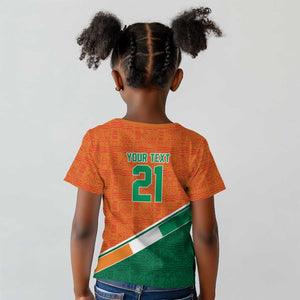 World Football 2026 Ivory Coast Custom Kid T shirt African Adinkra Pattern LT9