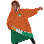 World Football 2026 Ivory Coast Custom Kid Wearable Blanket Hoodie African Adinkra Pattern - African Pride