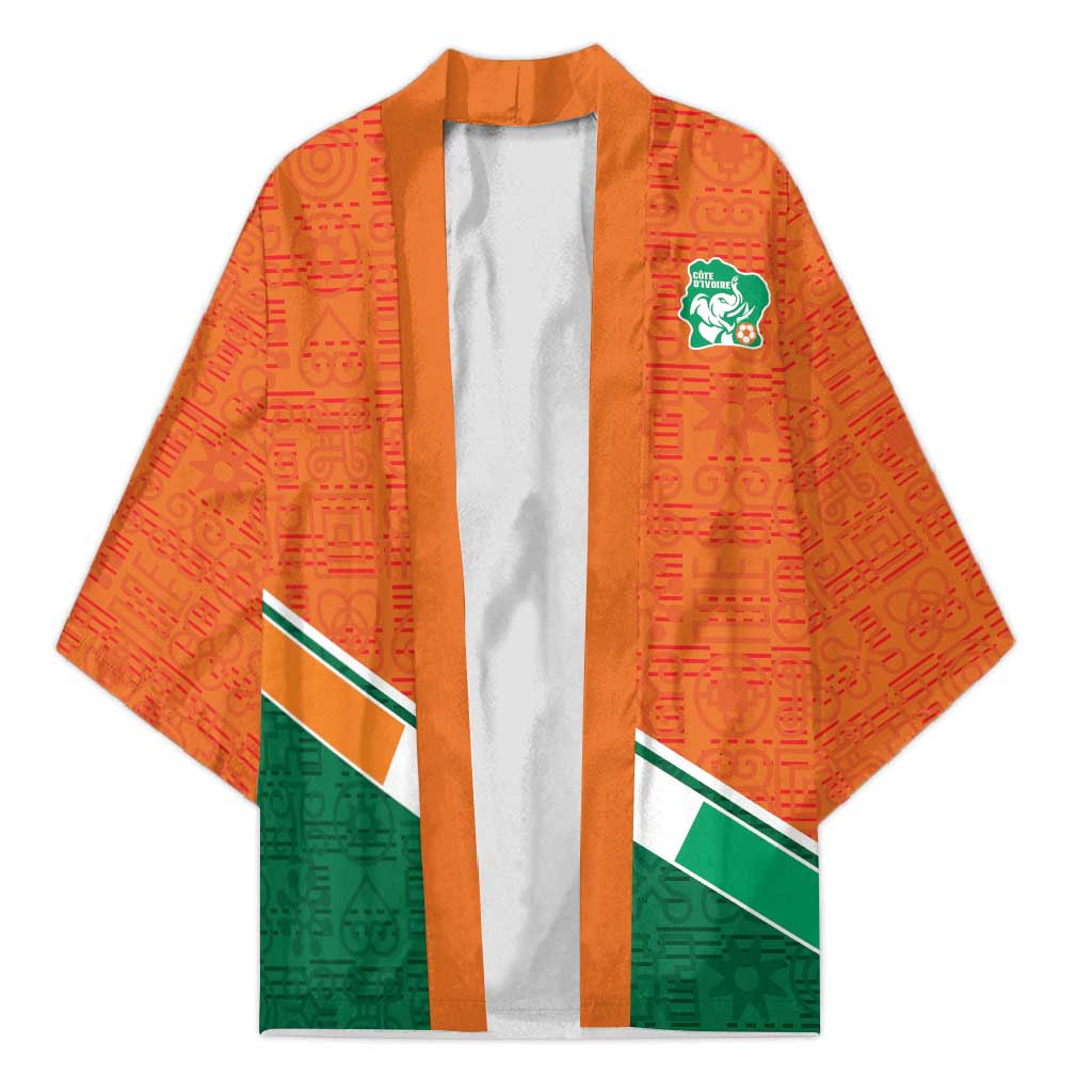 World Football 2026 Ivory Coast Custom Kimono African Adinkra Pattern - African Pride