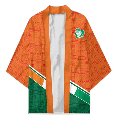 World Football 2026 Ivory Coast Custom Kimono African Adinkra Pattern - African Pride
