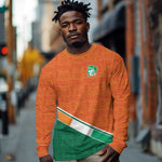 World Football 2026 Ivory Coast Custom Long Sleeve Shirt African Adinkra Pattern - African Pride