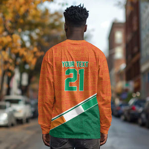 World Football 2026 Ivory Coast Custom Long Sleeve Shirt African Adinkra Pattern - African Pride