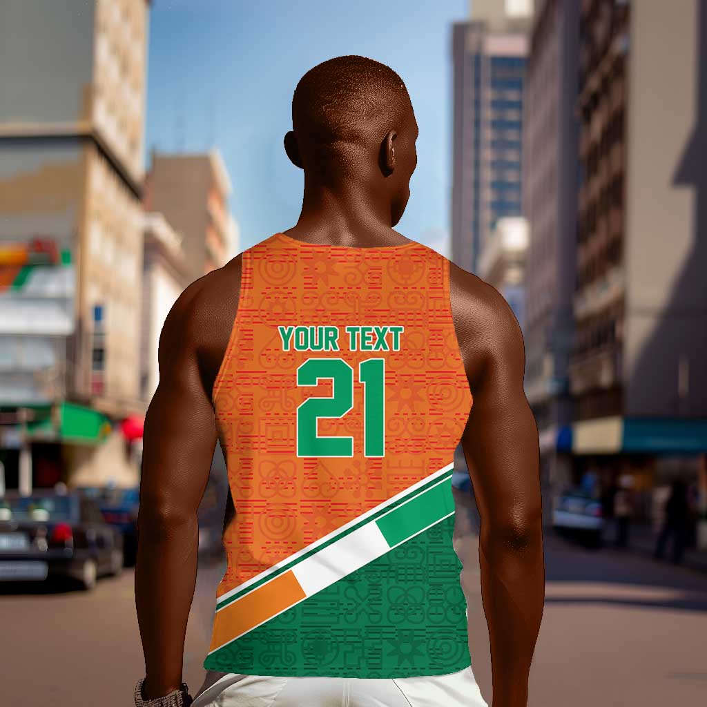 World Football 2026 Ivory Coast Custom Men Tank Top African Adinkra Pattern - African Pride