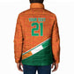 World Football 2026 Ivory Coast Custom Padded Jacket African Adinkra Pattern - African Pride