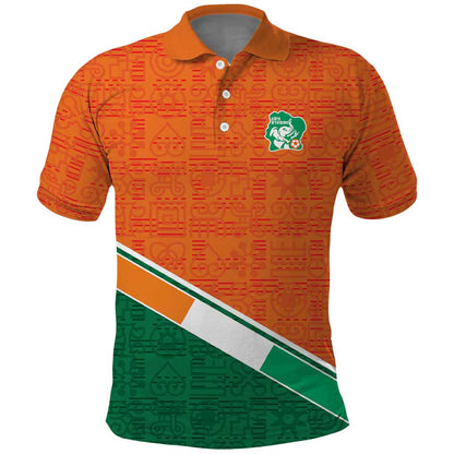 World Football 2026 Ivory Coast Custom Polo Shirt African Adinkra Pattern LT9