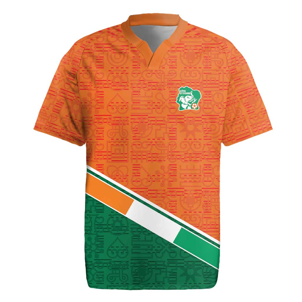World Football 2026 Ivory Coast Custom Rugby Jersey African Adinkra Pattern LT9