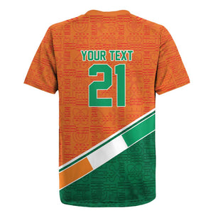 World Football 2026 Ivory Coast Custom Rugby Jersey African Adinkra Pattern LT9