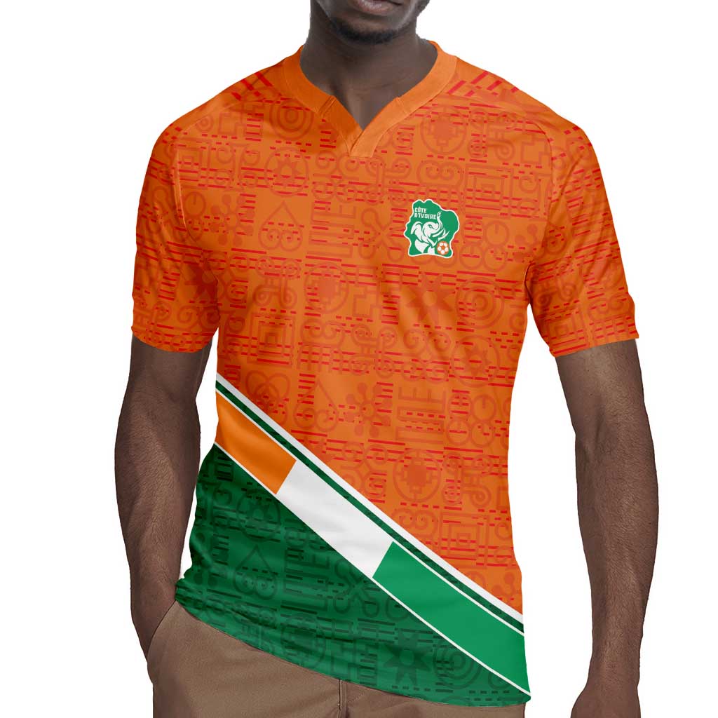 World Football 2026 Ivory Coast Custom Rugby Jersey African Adinkra Pattern LT9