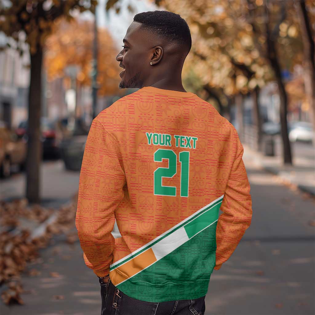 World Football 2026 Ivory Coast Custom Sweatshirt African Adinkra Pattern - African Pride