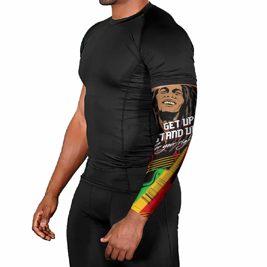 Legend Bob Get Up Stand Up Arm Sleeves Black Jamaican Reggae Multicolored