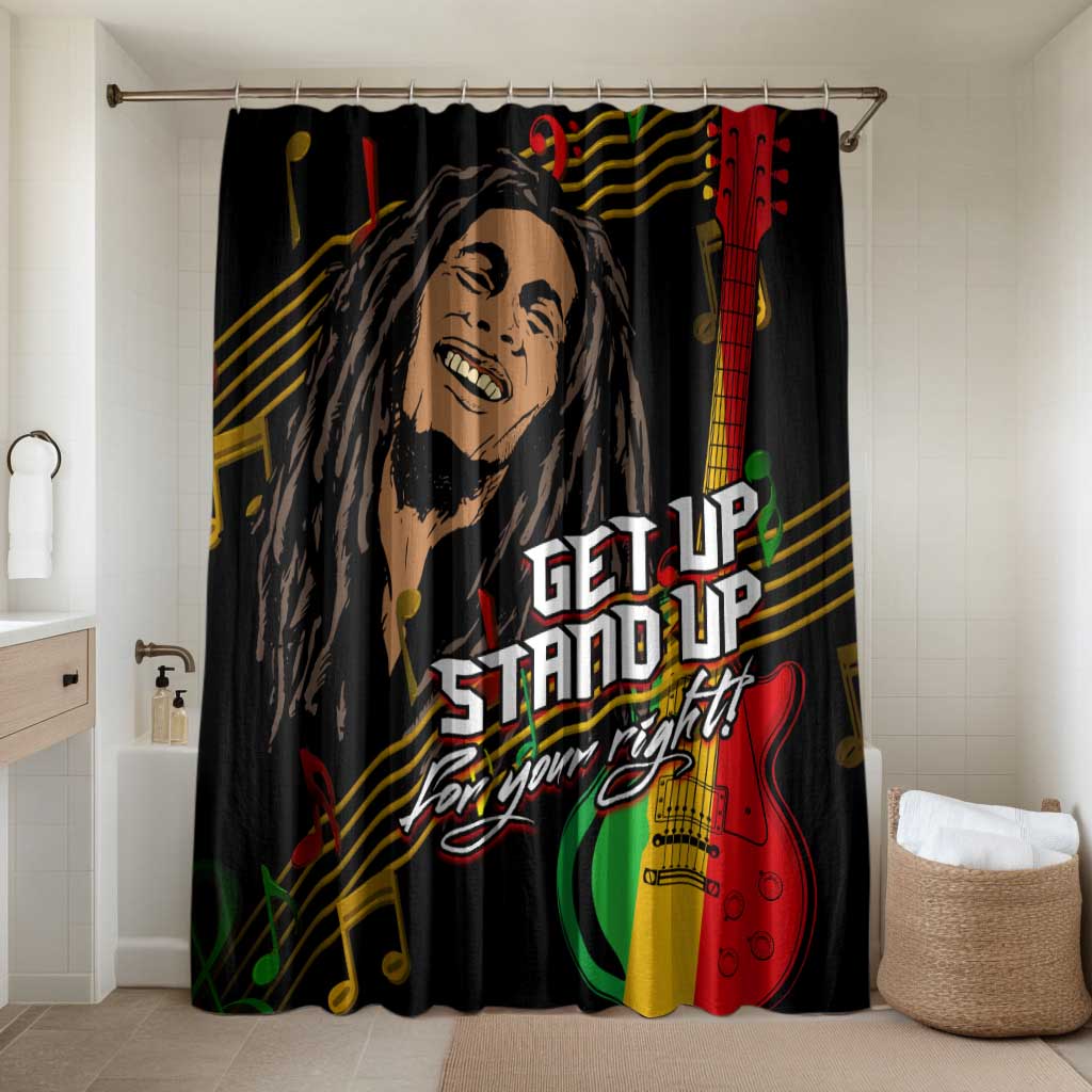 Legend Bob Get Up Stand Up Bathroom Set Black Jamaican Reggae Multicolored