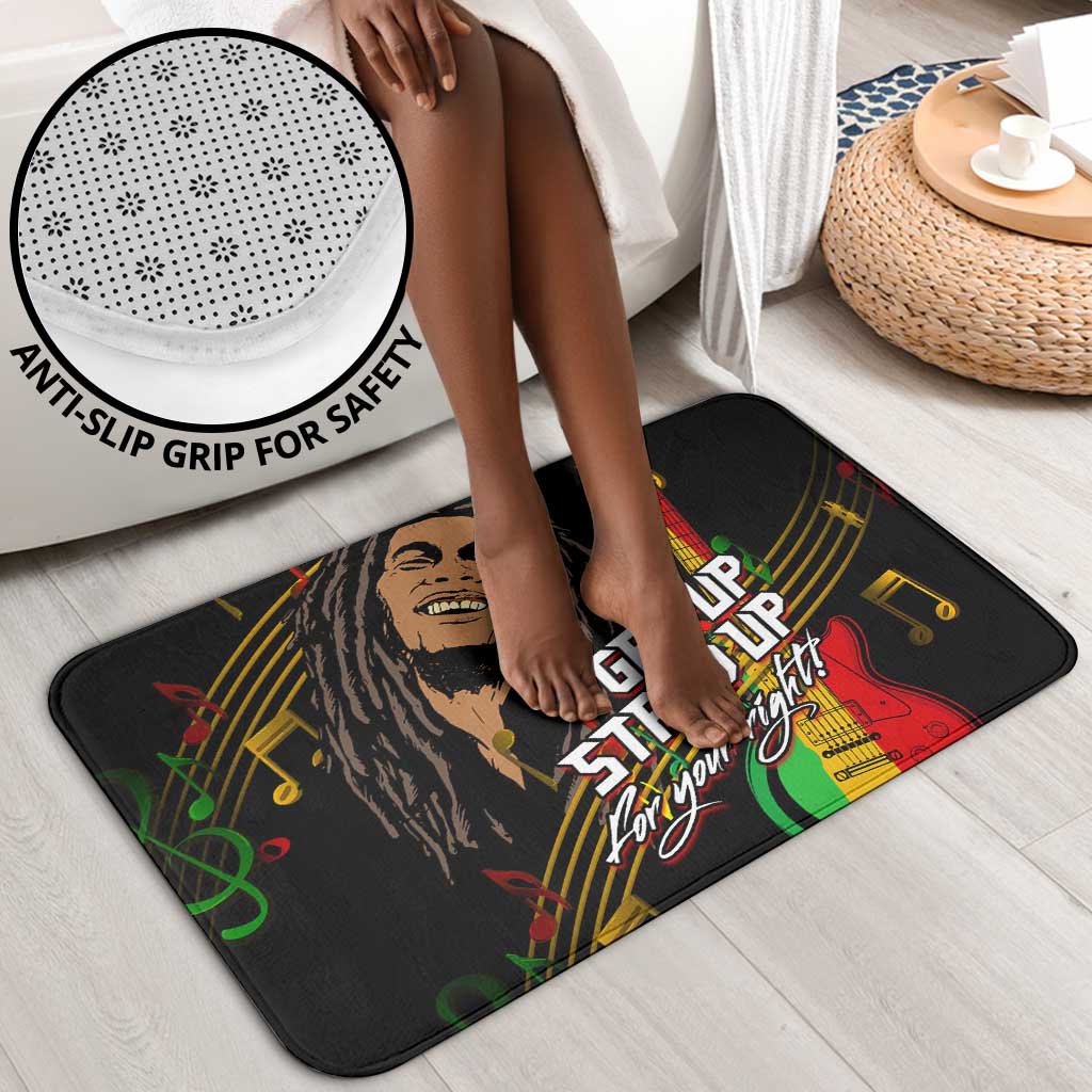 Legend Bob Get Up Stand Up Bathroom Set Black Jamaican Reggae Multicolored