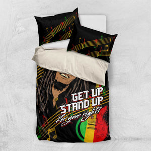 Legend Bob Get Up Stand Up Bedding Set Black Jamaican Reggae Multicolored