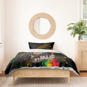 Legend Bob Get Up Stand Up Bedding Set Black Jamaican Reggae Multicolored