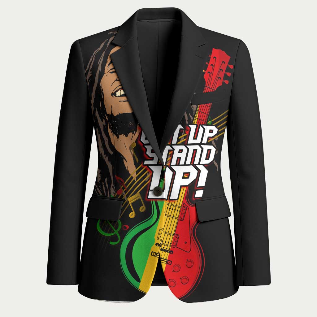 Legend Bob Get Up Stand Up Blazer Black Jamaican Reggae Multicolored