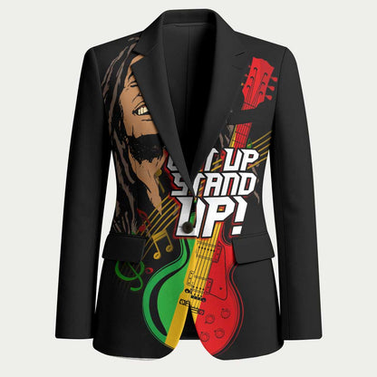 Legend Bob Get Up Stand Up Blazer Black Jamaican Reggae Multicolored