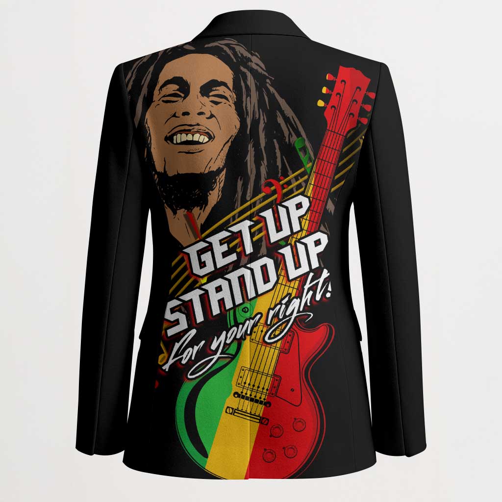 Legend Bob Get Up Stand Up Blazer Black Jamaican Reggae Multicolored