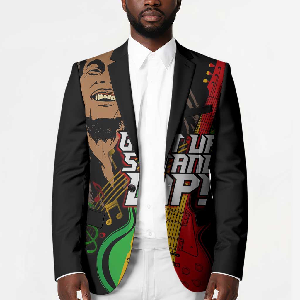 Legend Bob Get Up Stand Up Blazer Black Jamaican Reggae Multicolored