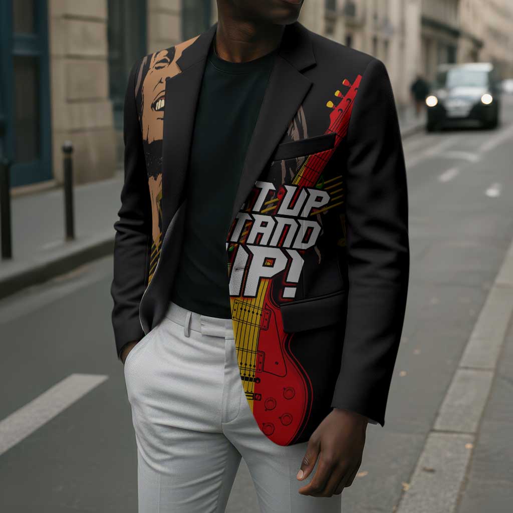Legend Bob Get Up Stand Up Blazer Black Jamaican Reggae Multicolored