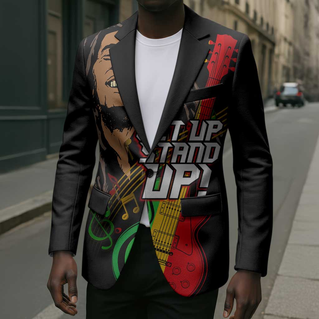 Legend Bob Get Up Stand Up Blazer Black Jamaican Reggae Multicolored