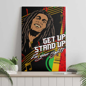 Legend Bob Get Up Stand Up Canvas Wall Art Black Jamaican Reggae Multicolored