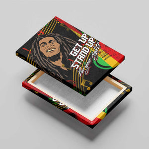 Legend Bob Get Up Stand Up Canvas Wall Art Black Jamaican Reggae Multicolored