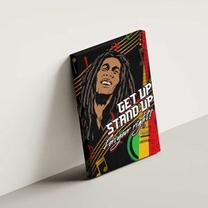 Legend Bob Get Up Stand Up Canvas Wall Art Black Jamaican Reggae Multicolored