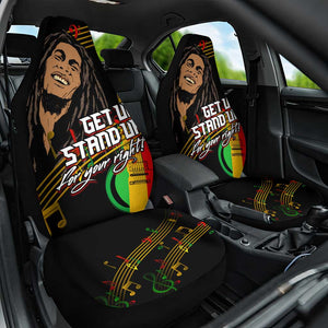 Legend Bob Get Up Stand Up Car Seat Cover Black Jamaican Reggae Multicolored