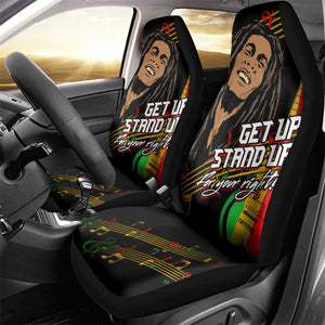 Legend Bob Get Up Stand Up Car Seat Cover Black Jamaican Reggae Multicolored