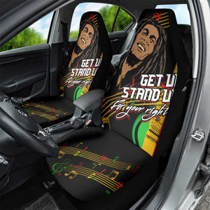 Legend Bob Get Up Stand Up Car Seat Cover Black Jamaican Reggae Multicolored