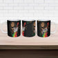 Legend Bob Get Up Stand Up Ceramic Mug Black Jamaican Reggae Multicolored