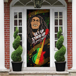 Legend Bob Get Up Stand Up Door Cover Black Jamaican Reggae Multicolored