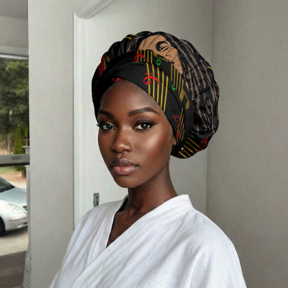 Legend Bob Get Up Stand Up Easy Headwrap Black Jamaican Reggae Multicolored