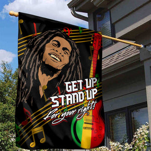 Legend Bob Get Up Stand Up Garden Flag Black Jamaican Reggae Multicolored