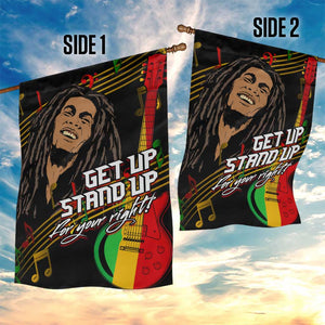 Legend Bob Get Up Stand Up Garden Flag Black Jamaican Reggae Multicolored