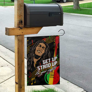 Legend Bob Get Up Stand Up Garden Flag Black Jamaican Reggae Multicolored