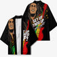 Legend Bob Get Up Stand Up Kimono Black Jamaican Reggae Multicolored
