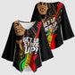 Legend Bob Get Up Stand Up Kimono Sleeve Blouse Black Jamaican Reggae Multicolored