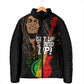 Legend Bob Get Up Stand Up Padded Jacket Black Jamaican Reggae Multicolored