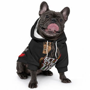 Legend Bob Get Up Stand Up Pet Hoodie Black Jamaican Reggae Multicolored