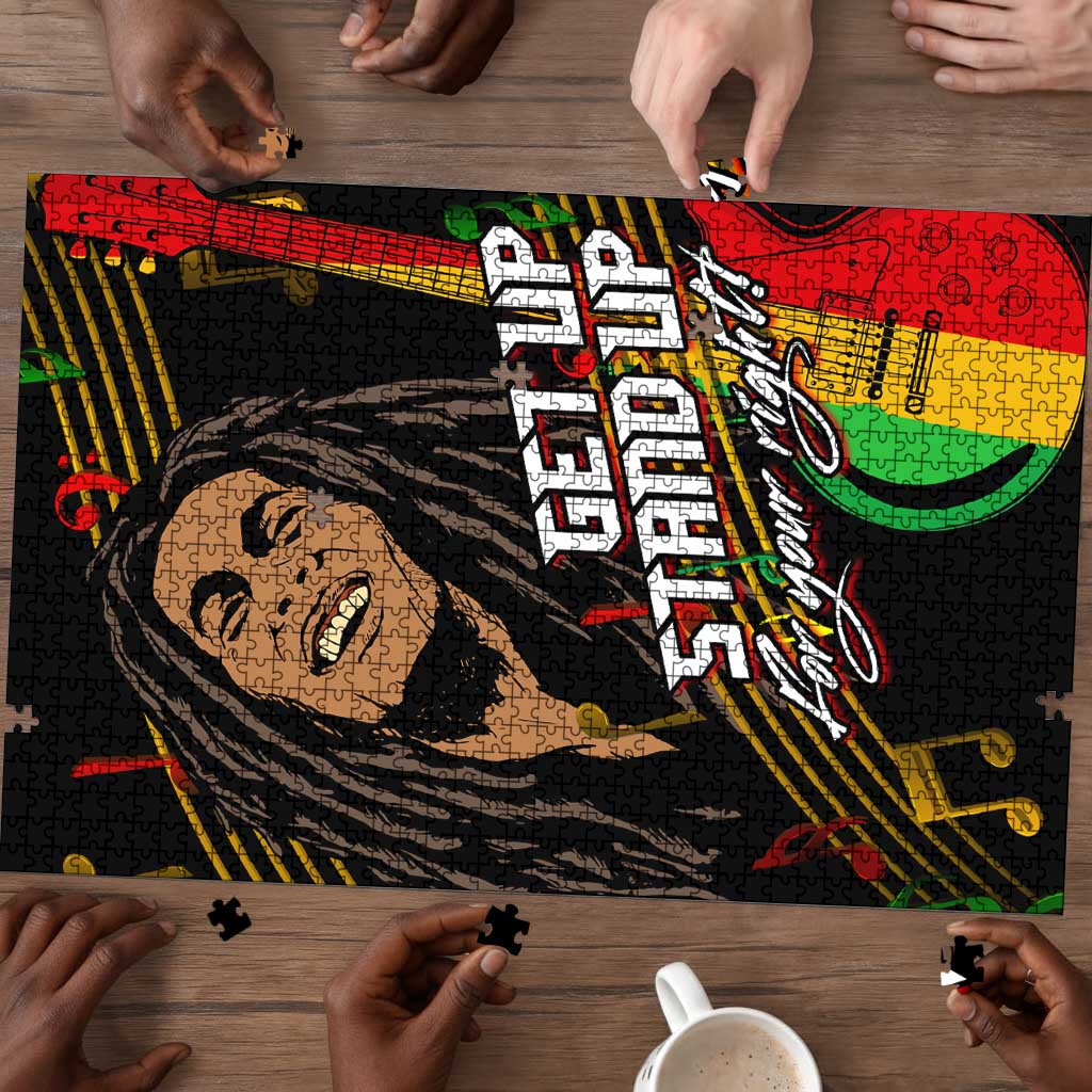 Legend Bob Get Up Stand Up Puzzle Black Jamaican Reggae Multicolored