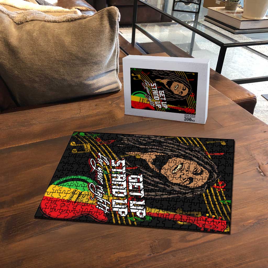 Legend Bob Get Up Stand Up Puzzle Black Jamaican Reggae Multicolored