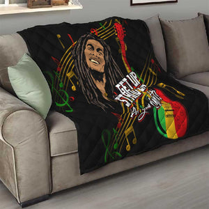 Legend Bob Get Up Stand Up Quilt Black Jamaican Reggae Multicolored