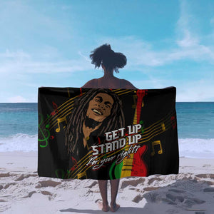 Legend Bob Get Up Stand Up Sarong Black Jamaican Reggae Multicolored