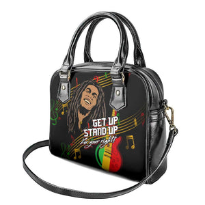 Legend Bob Get Up Stand Up Shoulder Handbag Black Jamaican Reggae Multicolored