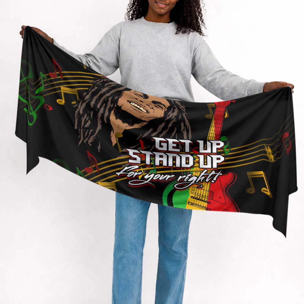 Legend Bob Get Up Stand Up Simple Headwrap Black Jamaican Reggae Multicolored