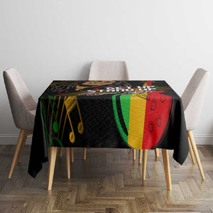 Legend Bob Get Up Stand Up Tablecloth Black Jamaican Reggae Multicolored